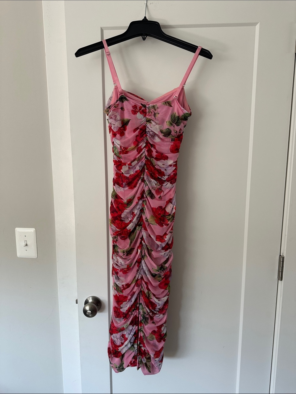 L'AGENCE Floral Caprice Ruched Strapless Midi Dress. Size 4 - Picture 6 of 8